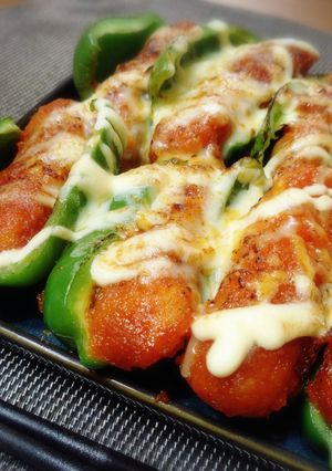 ＊ピーマンの冷凍メンチマヨチーズ焼き＊-レシピのメイン写真