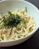 夏の薬味たっぷり♡冷やし梅昆布うどん