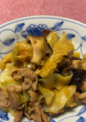 豚肉キャベツ椎茸の時短ウマウマ炒め-レシピのメイン写真