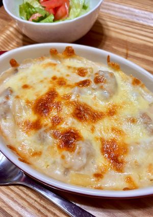 ホワイトソース缶で☆鶏もも肉のマカロニグラタン-レシピのメイン写真