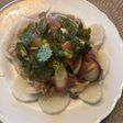 長芋豚バラのレンチン蒸し海苔みょうがのせ
