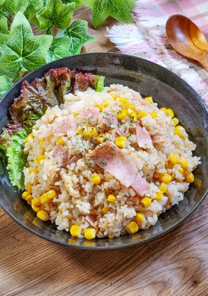 レンジで!コーンたっぷりバター醤油チャーハン-レシピのメイン写真