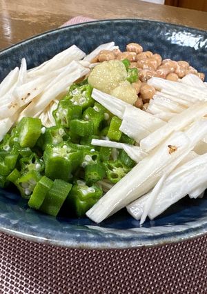 オクラと山芋と納豆のぶっかけそうめん-レシピのメイン写真