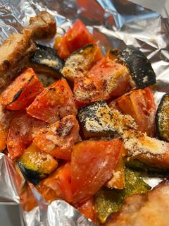 簡単☆おされ!カボチャとトマトの野菜焼き-レシピのメイン写真