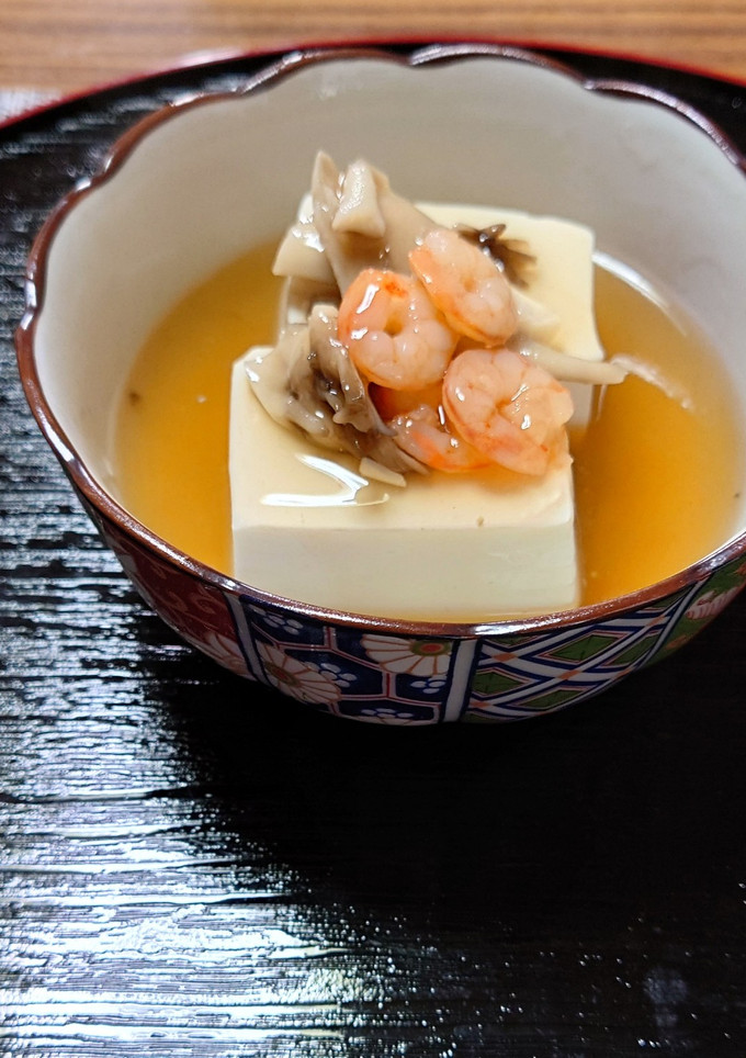 ヨウサマの減塩舞茸と海老の餡掛け豆腐-レシピのメイン写真