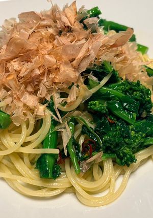 菜の花と宗田節ペペロンチーノ-レシピのメイン写真