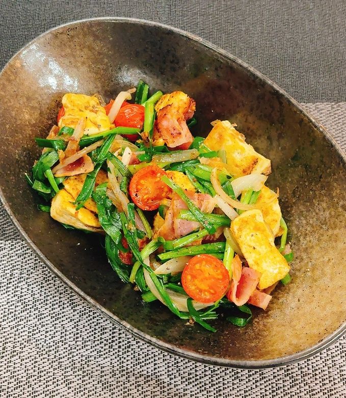 クックパッド ヘルシーで旨い◎豆腐とニラのチャンプル by Joy Dining