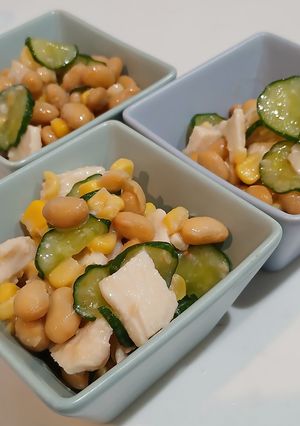 蒸し大豆とチキンのサラダ-レシピのメイン写真