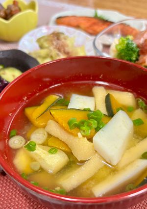かぼちゃとはんぺんのお味噌汁♪-レシピのメイン写真