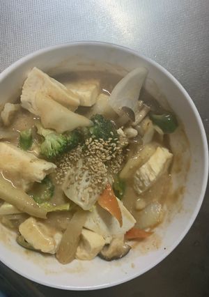 お一人様簡単洋風梅タルタル味豆腐野菜炒め-レシピのメイン写真