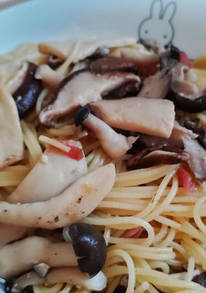 きのこと梅の味ぽんパスタ-レシピのメイン写真
