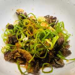 A picture of アジのアラ（中骨など）から揚げネギポン酢.