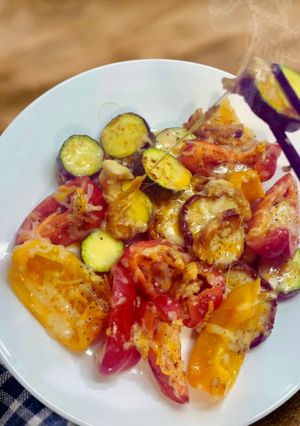 野菜だけで居酒屋級♪ズッキーニチーズ焼き-レシピのメイン写真