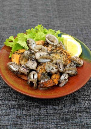 フライパンで♪炭火焼風 海鮮バーベキュー-レシピのメイン写真