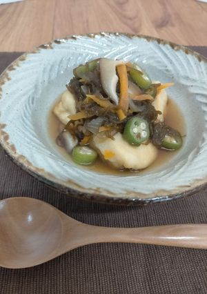 絹ごし豆腐の揚げ出し♪もずくあんかけ-レシピのメイン写真