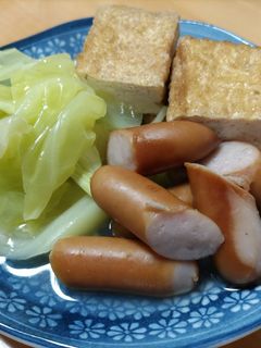 ソーセージ、キャベツ、厚揚げの合わせ煮-レシピのメイン写真