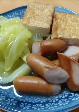 ソーセージ、キャベツ、厚揚げの合わせ煮-レシピのメイン写真