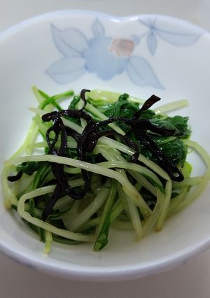 水菜を塩こんぶとごま油で和えて-レシピのメイン写真