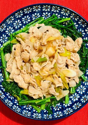 肉あんかけ春菊-レシピのメイン写真