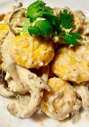 かぼちゃの米粉ニョッキ豆乳きのこソース-レシピのメイン写真