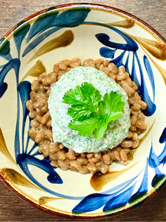 パクチー風味の豆腐と納豆の和え物-レシピのメイン写真