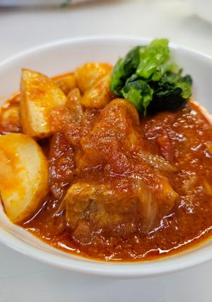 豚ブロック肉とじゃがいものトマト煮込み-レシピのメイン写真