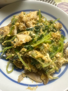 豆苗ときのこと玉子の 中華炒め-レシピのメイン写真