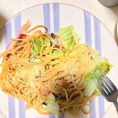 รูปของ ハムとキャベツの和風パスタ