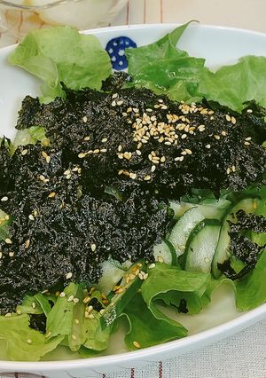 きゅうりとサンチュの韓国のり和え-レシピのメイン写真