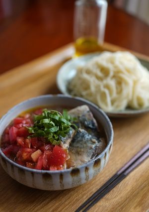 鯖缶トマトのイタリア風つけ素麺-レシピのメイン写真