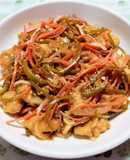 簡単夕飯！野菜料理ワンパンささみ南蛮漬け
