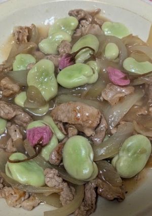 5分でそら豆と豚肉の炒め物-レシピのメイン写真