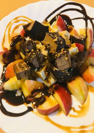 ザク切りリンゴ＆チョコアイス2種盛り-レシピのメイン写真