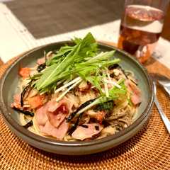 รูปของ 秋を先取り⭐︎キノコと明太子の具沢山な和風パスタ
