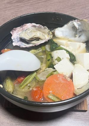 減塩 牡蠣と長ねぎのやわらか土手鍋-レシピのメイン写真