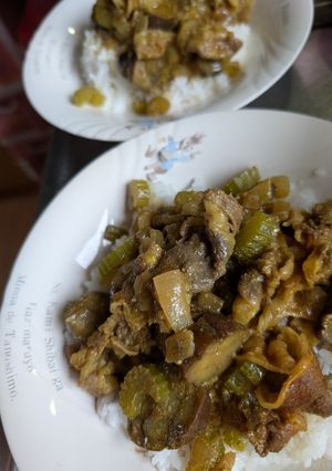 簡単★ナスとセロリと玉ねぎと牛肉のカレー-レシピのメイン写真
