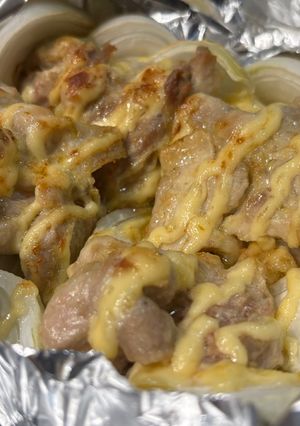 鶏肉と玉ねぎの柚子胡椒マヨネーズ焼き-レシピのメイン写真