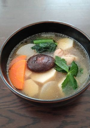 低たんぱく 減塩 減塩茅乃舎だしでお雑煮-レシピのメイン写真