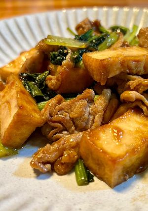 厚揚げと豚肉のオイスターソース炒め♡-レシピのメイン写真