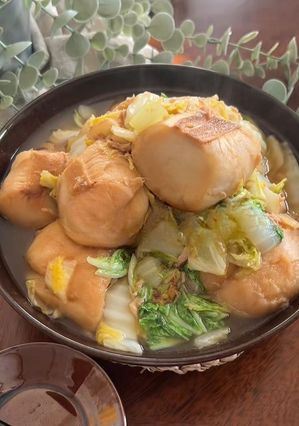 白菜と煮込み麩とツナのすき焼き風-レシピのメイン写真
