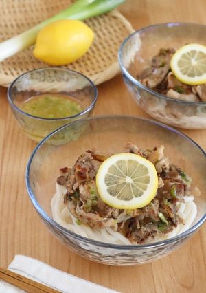 疲労回復に◎豚のねぎ塩レモン冷やしうどん-レシピのメイン写真