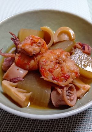 えびとボイルイカと真竹の旨だし煮-レシピのメイン写真