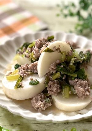 カブとひき肉の和風ドレッシング蒸し-レシピのメイン写真