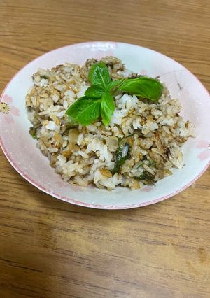 バジル玉ねぎご飯ですよ-レシピのメイン写真