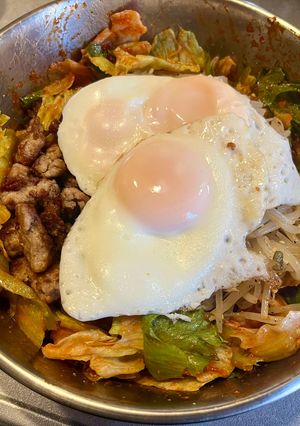 むーひで簡単レタスキムチビビンバ-レシピのメイン写真