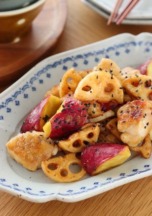 【さつまいも×レンコン】バタぽん照り焼き-レシピのメイン写真