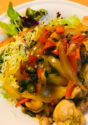 野菜消費●鶏肉といろいろ野菜のオイソ炒め-レシピのメイン写真