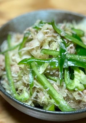 電子レンジでキャベツとツナの塩レモン蒸し-レシピのメイン写真