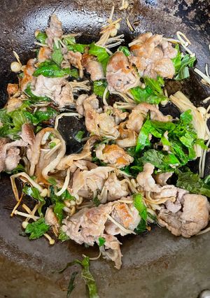 豚こま肉とえのき大葉のポン酢炒め-レシピのメイン写真