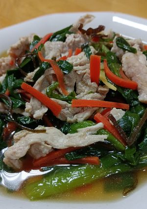 ニラと豚肉の昆布蒸し-レシピのメイン写真